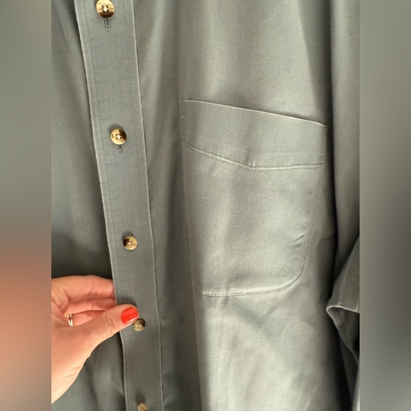 L.L. Bean Mens Blue Long Sleeve Collared Button Down Shirt SZ XL Reg 100% Cotton - Picture 3 of 8